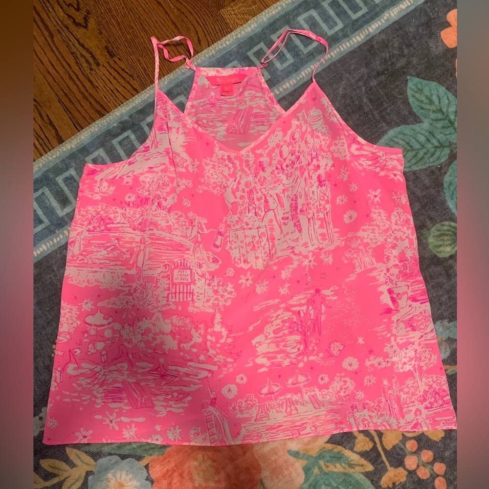EUC Lilly Pulitzer Skinny Dippin Silk Tank